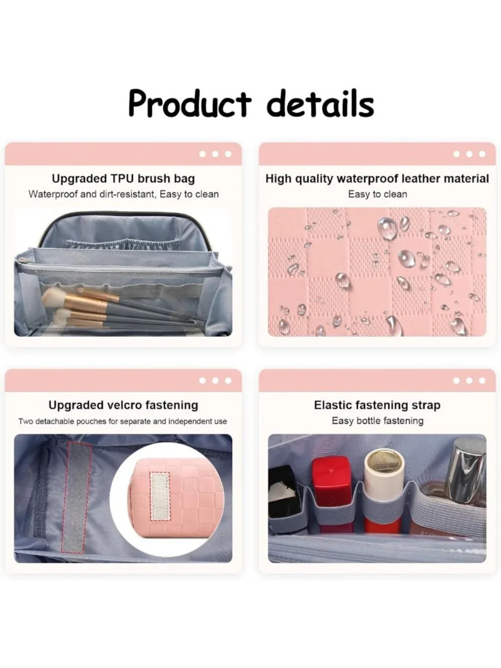 Large Capacity Travel Makeup Bag Set | 3 Pcs Organizer for Cosmetics